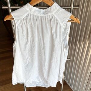 Cloth & Stone White Sleeveless Mandarin Collar Blouse